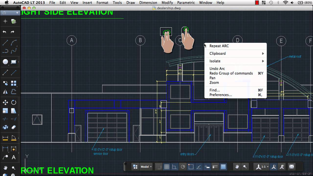 how does drop down work in autocad for mac